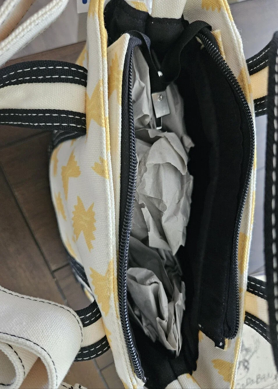 Cee Klein Canvas Pasta Motif Tote Bag NWT